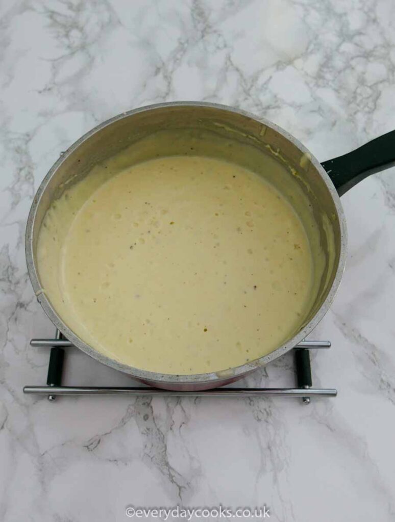 Cheese Sauce in a saucepan