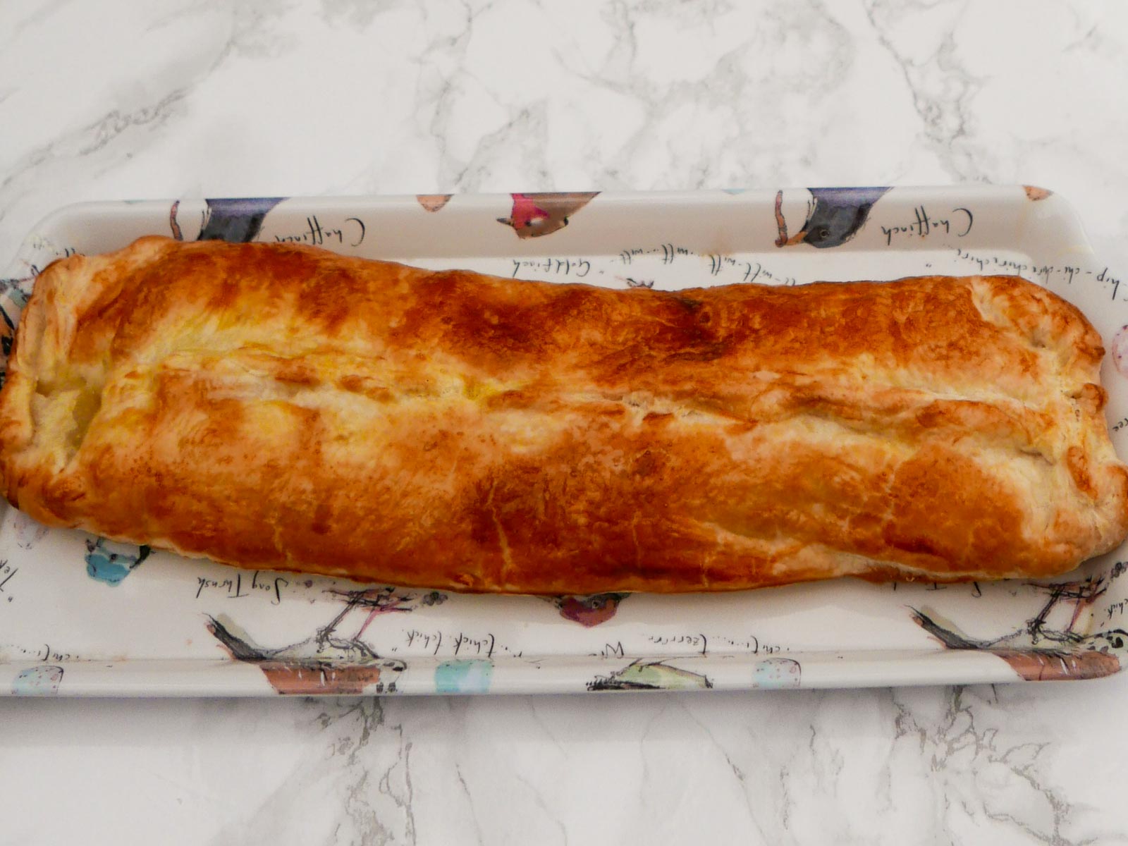 Salmon en Croûte - a fillet of salmon baked in puff pastry.