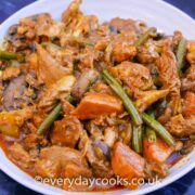 Easy Chicken Curry in a white dish