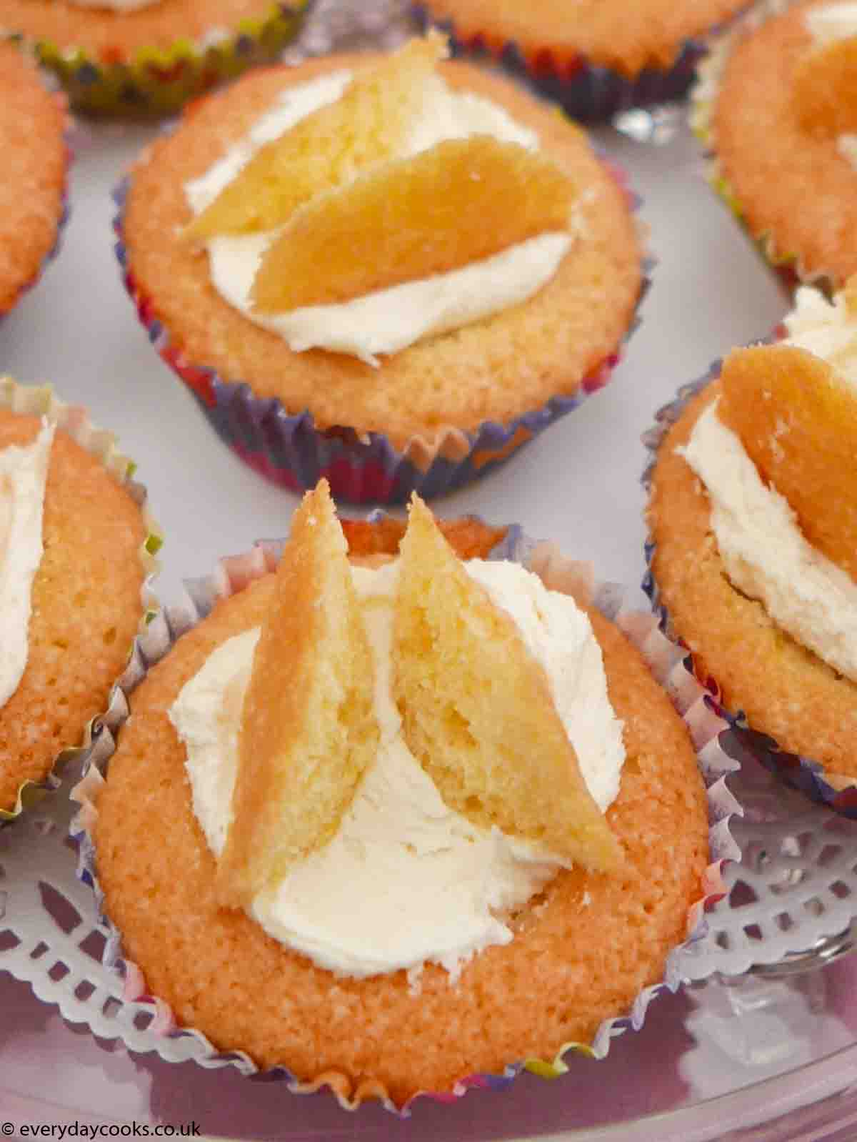 Butterfly Cakes on a glass plate