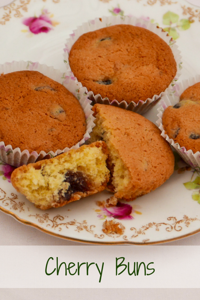 Cherry Buns on a patterned plate