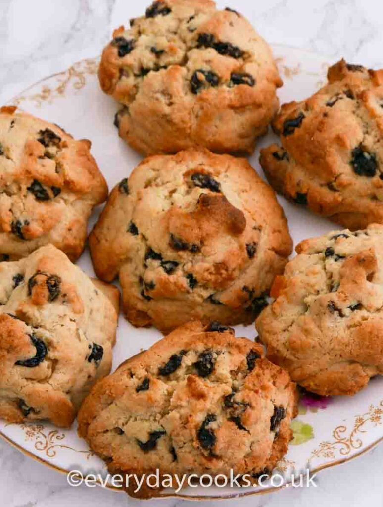 Rock Buns on a patterned plate