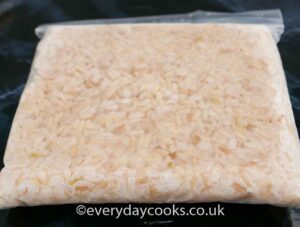 A pack of frozen rice