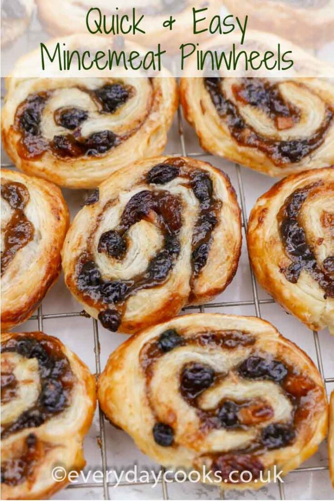 Mincemeat Pinwheels on a wire cooling rack