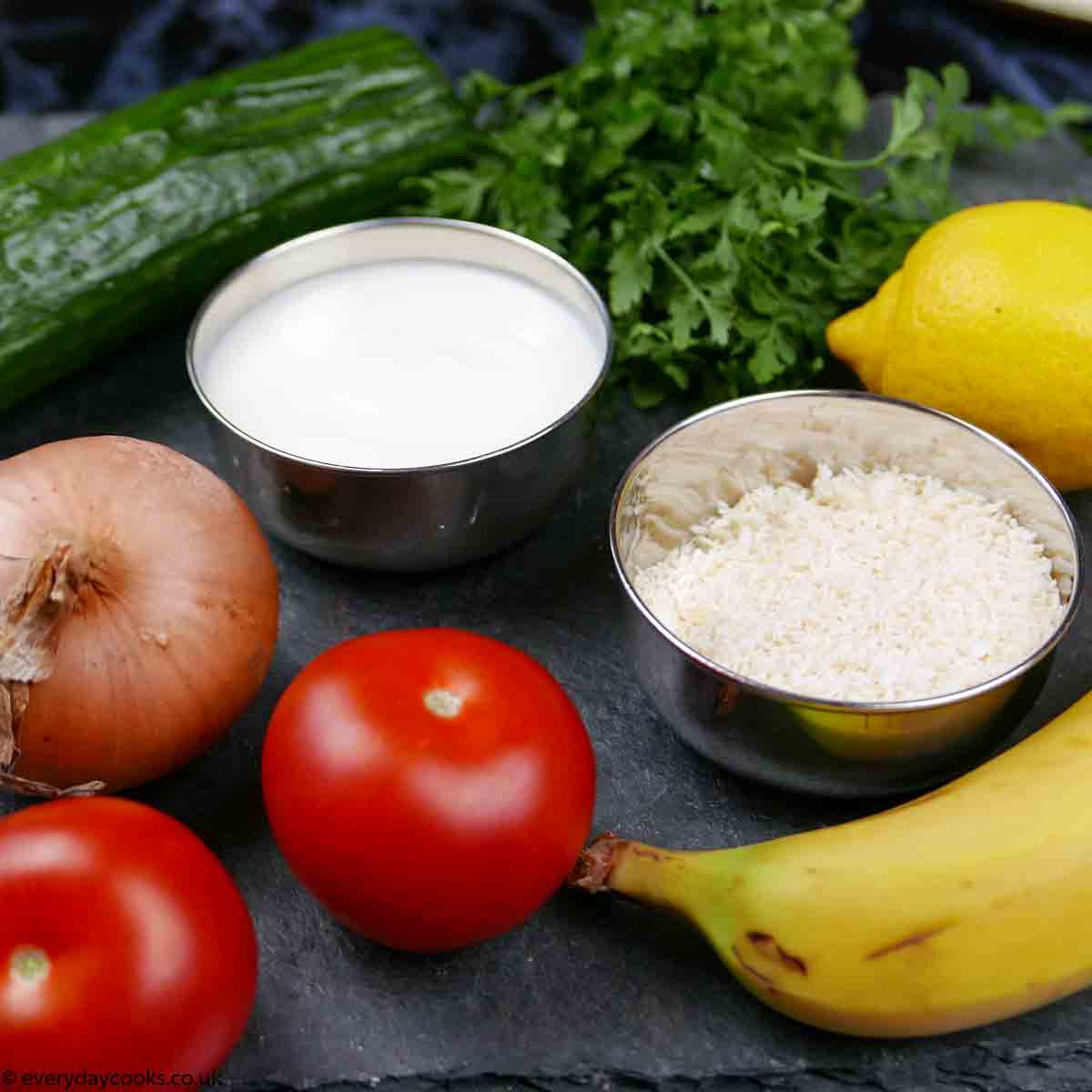 Ingredients for 3 Easy Indian accompaniments