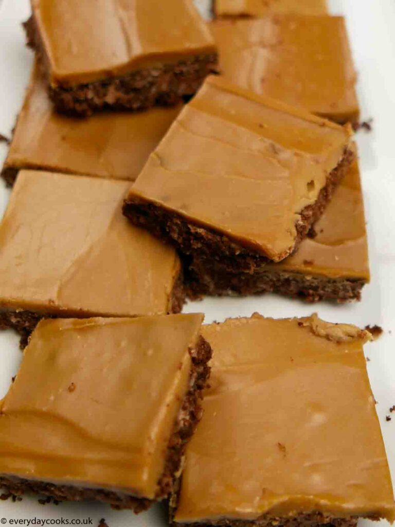 Mocha Squares have a chocolate oat base with coffee icing.