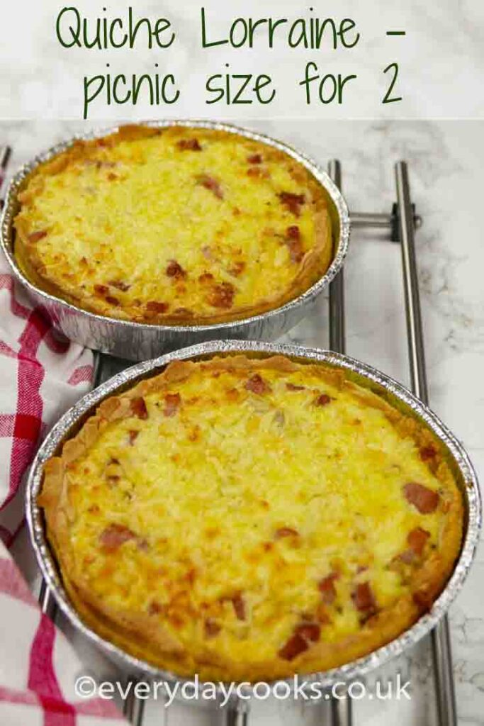 2 small foil dishes of Quiche Lorraine