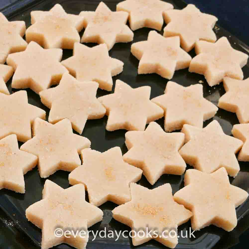 Marzipan Stars on a black plate