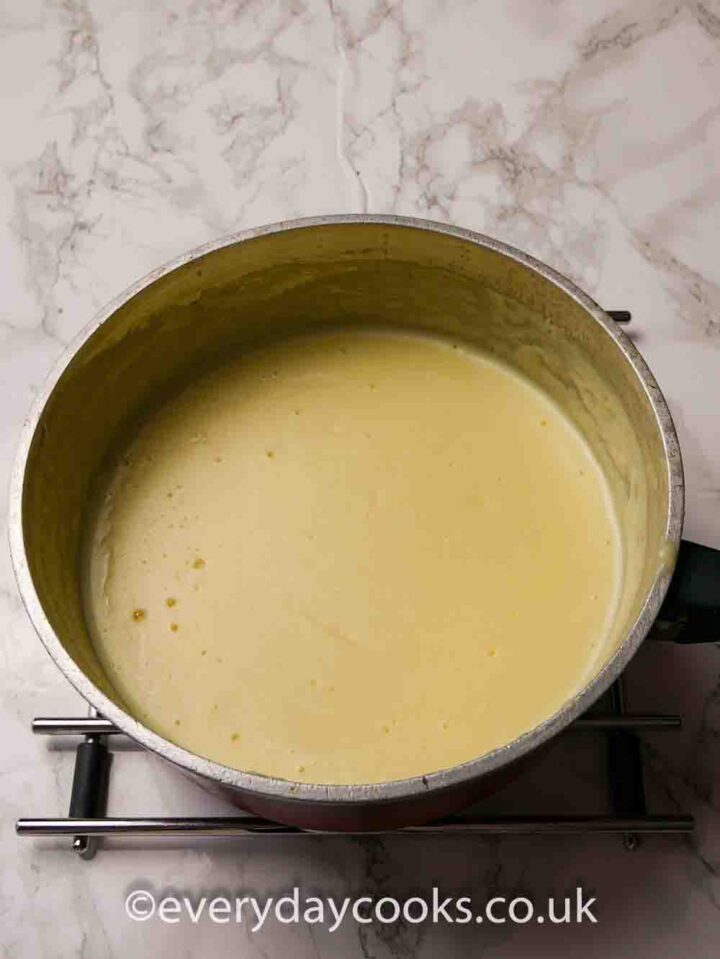 White Sauce in a saucepan