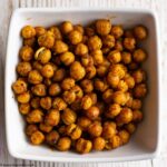 Spicy Roasted Chickpeas in a white bowl