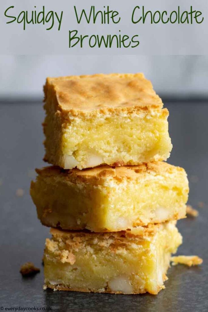 Stack of 3 White Chocolate Brownies 